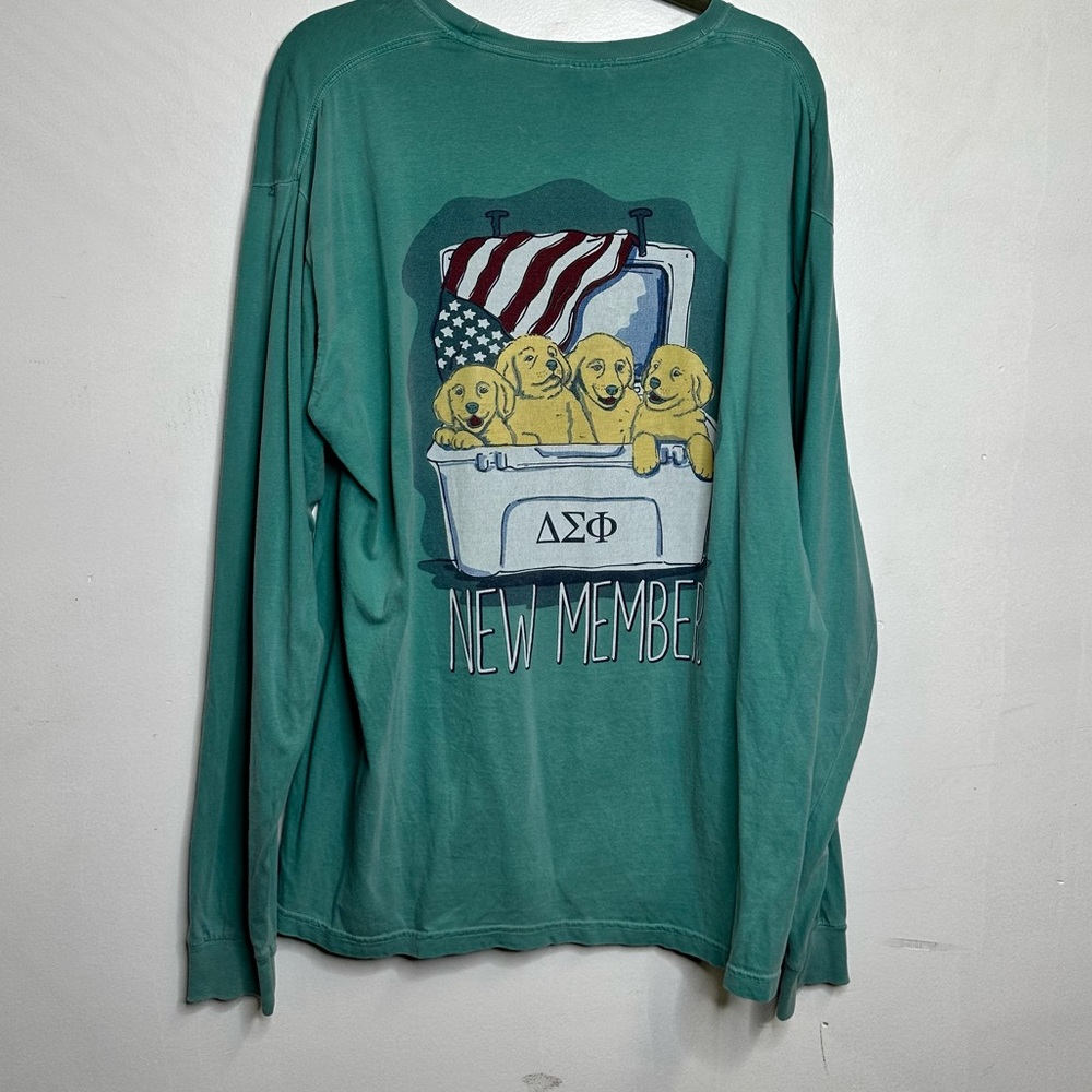 Womens Comfort Colors Alpha Sigma Phi college sorority new member shirt‎ large